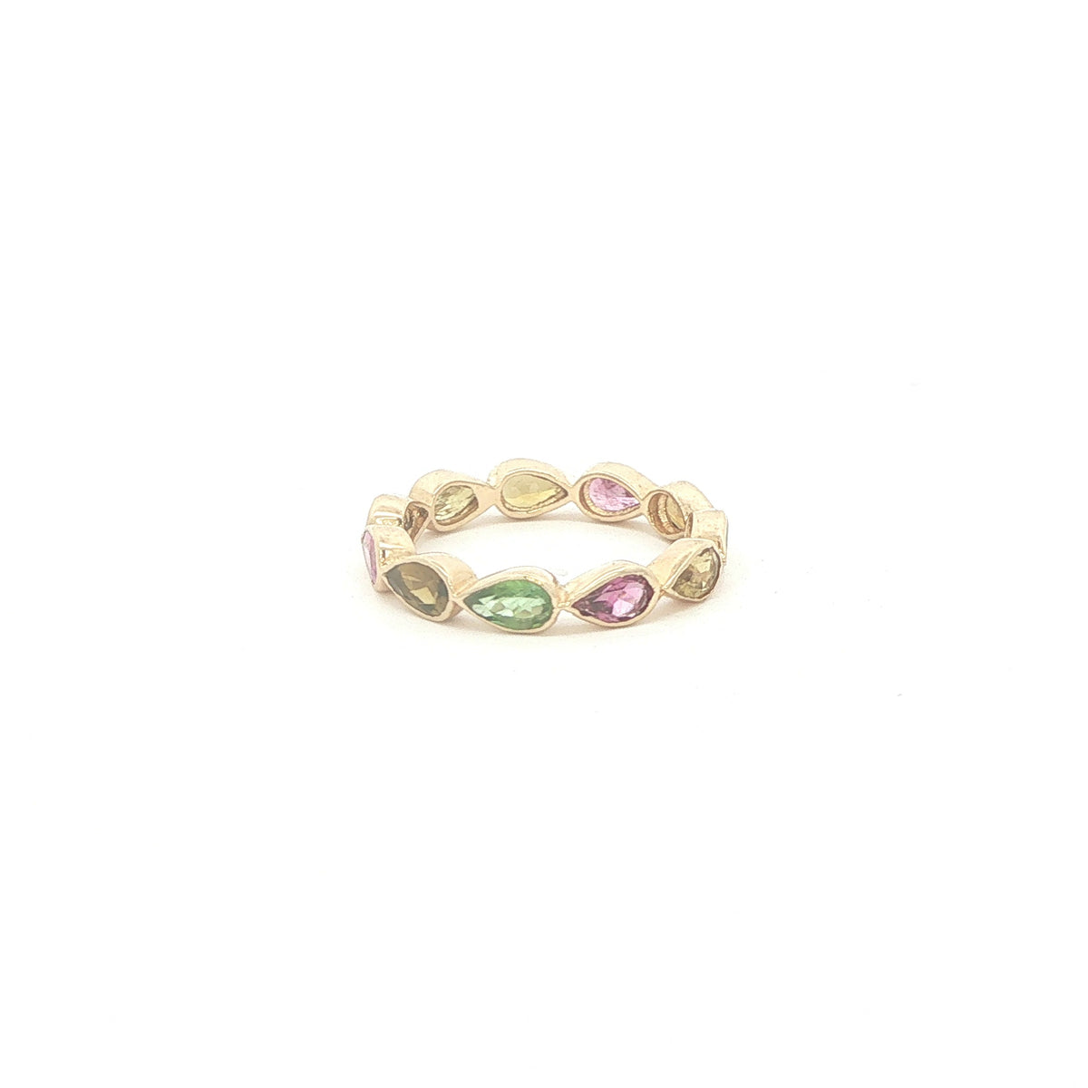 Multi-Color Tourmaline Eternity Ring