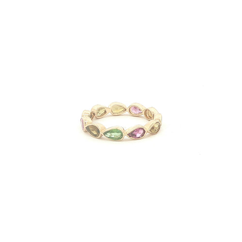 Multi-Color Tourmaline Eternity Ring