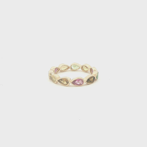 Multi-Color Tourmaline Eternity Ring