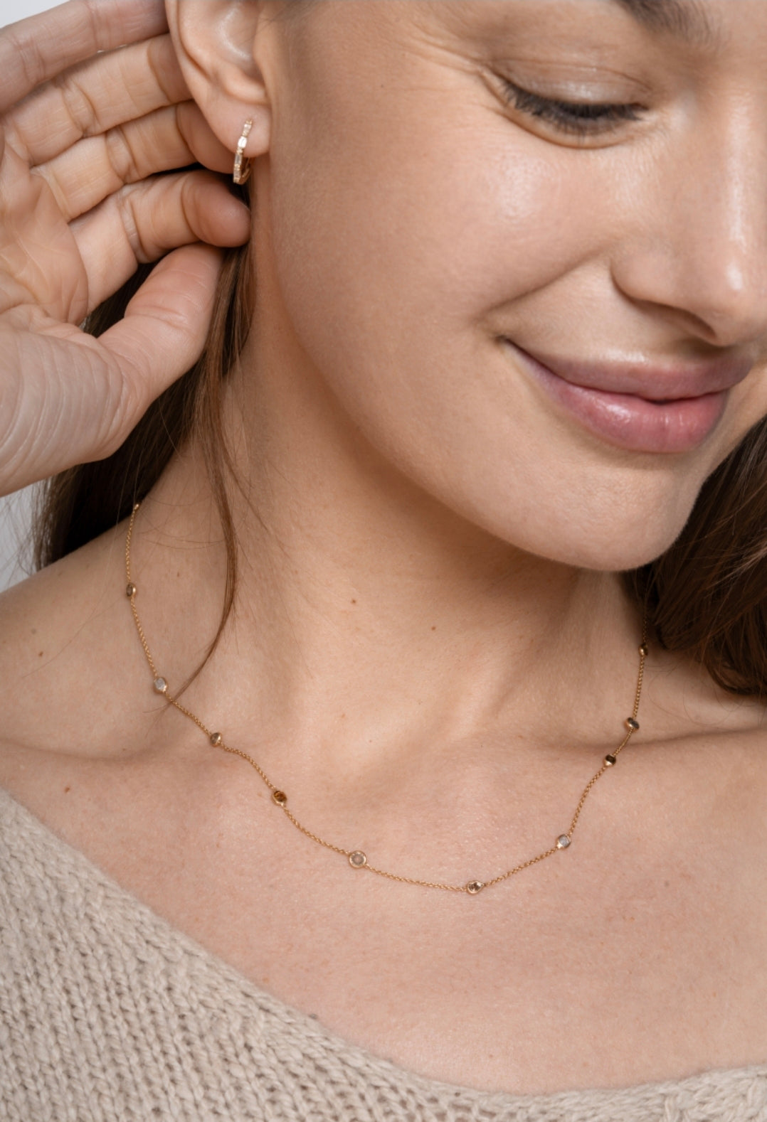 14K Multi-Color Natural Diamond Necklace