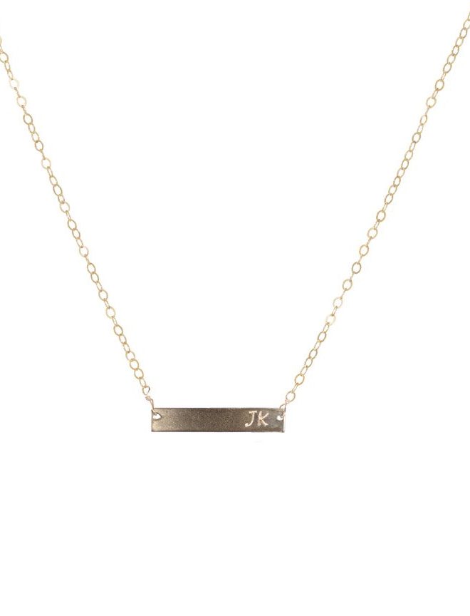 JK Designs Custom Stamped Bar Necklace