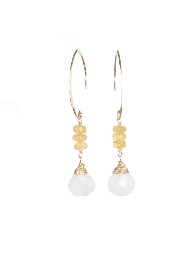 JK Designs Gemstone Earrings with Moonstone