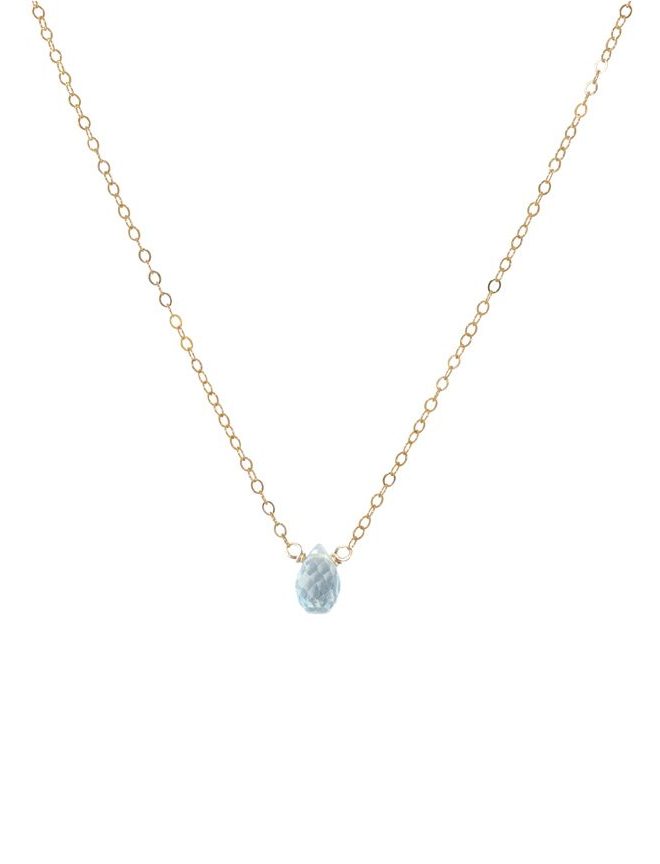 JK Designs Blue Topaz Single Necklace