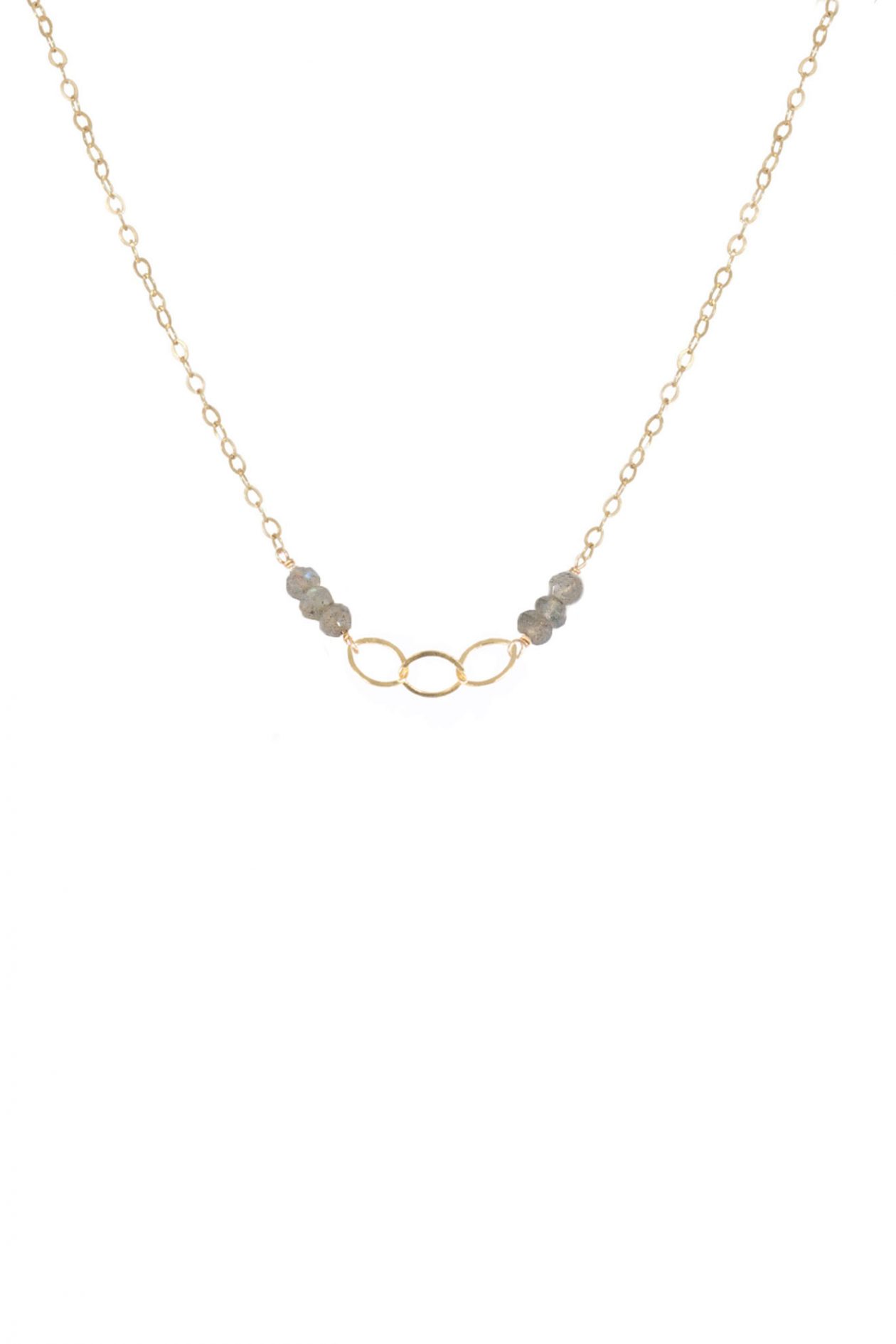 JK Designs Gemstones and 3 Rings Necklace