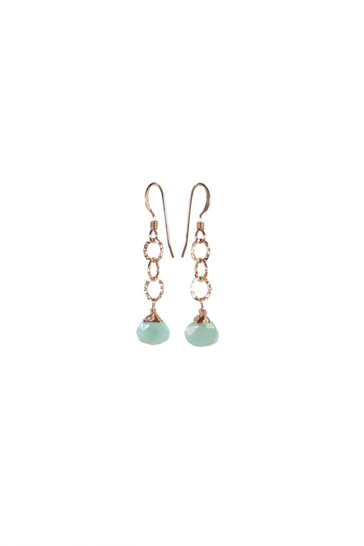 JK Designs 3 Links with Gemstones Earrings