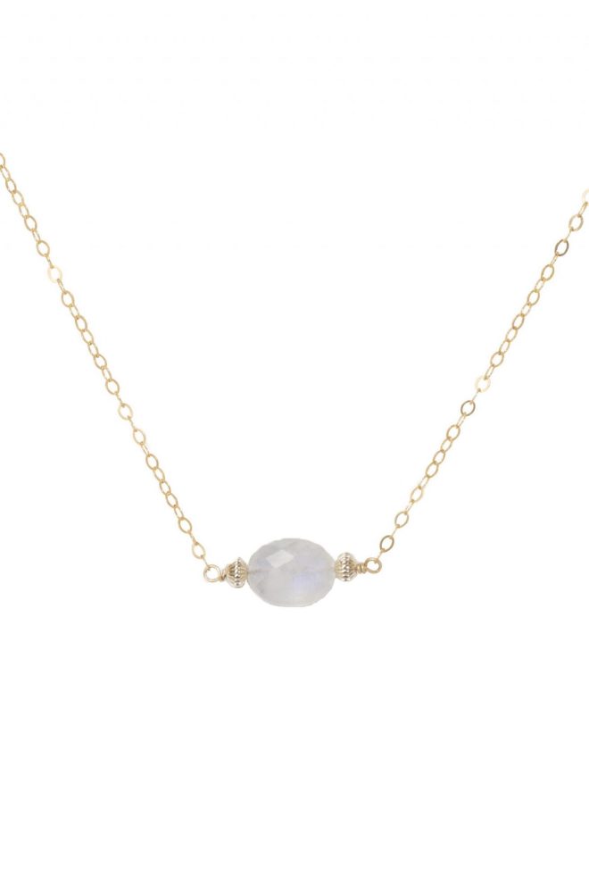 Moonstone Oval with Gold Accent